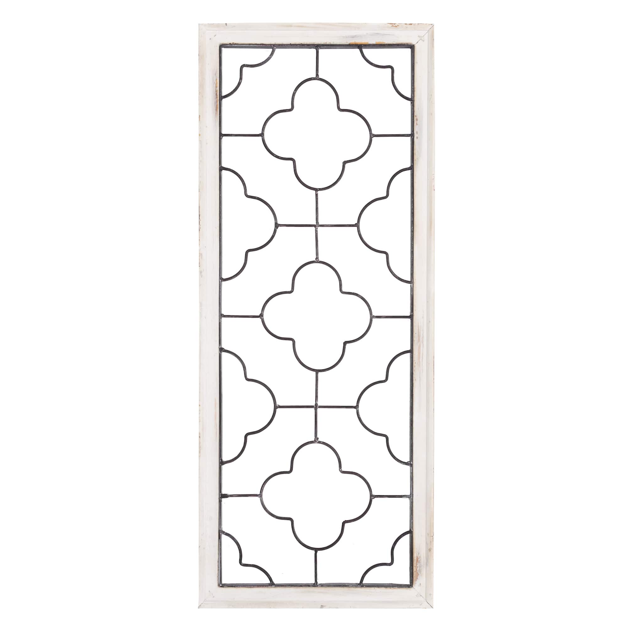 Hastings Home 31" Metal & Wood Clover Wall Panel